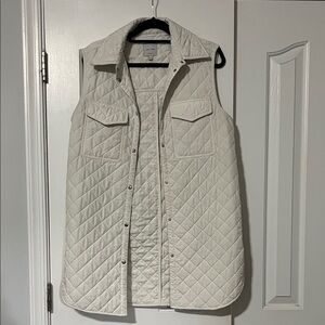Women's Love Tree Light Beige Quilted Vest